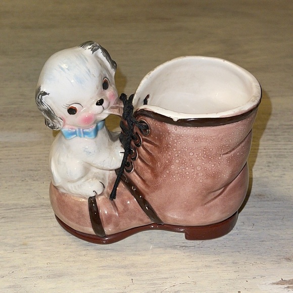 Napco Other Vintage Napco Ceramics Japan Puppy Dog And Boot Shoe